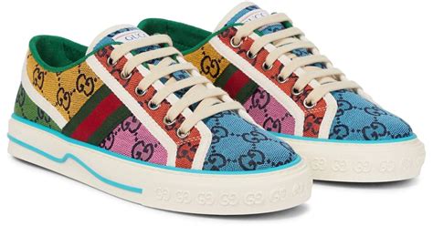 colorful gucci sneakers|Gucci denim sneakers.